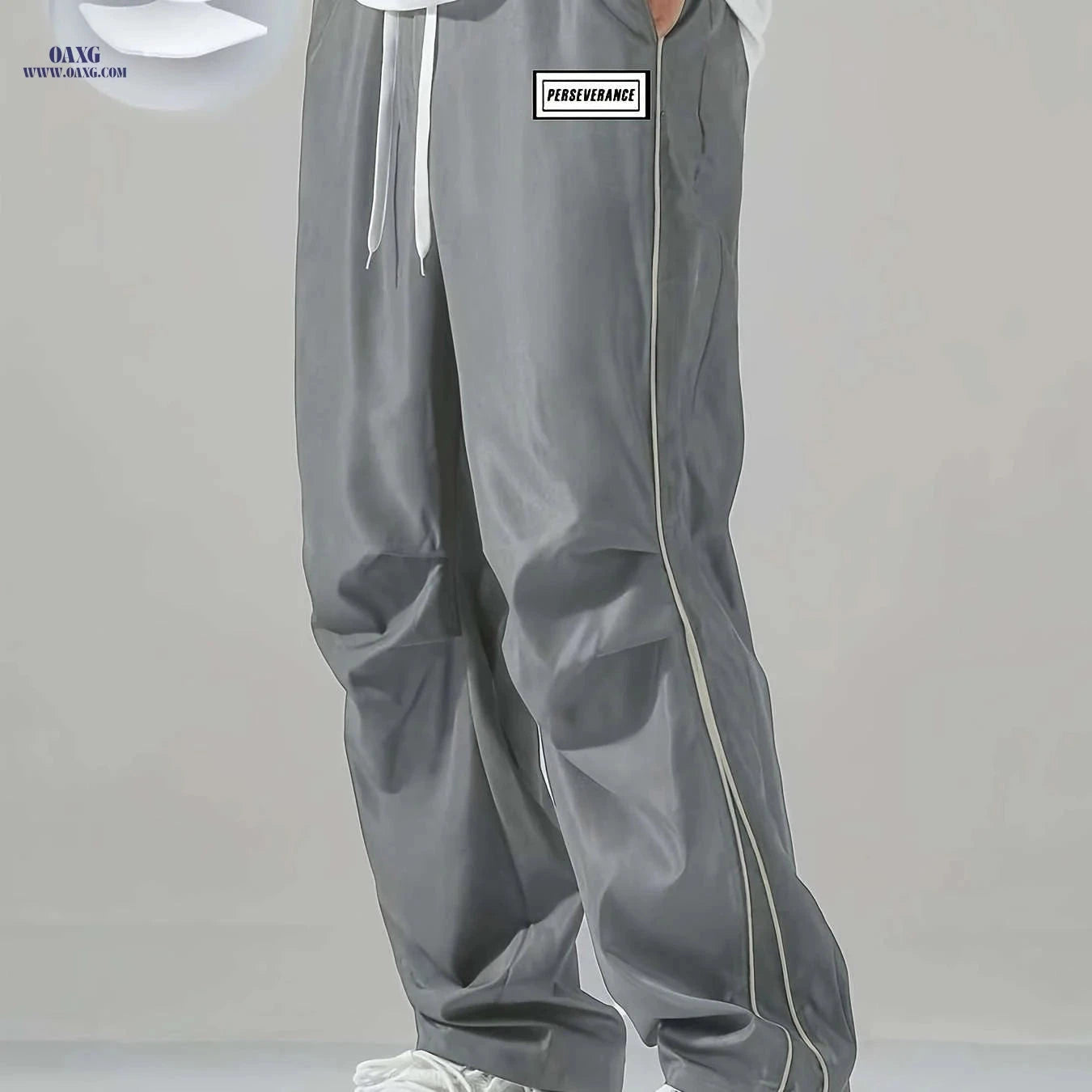Men's Casual Striped Sports Long Pants - Loose High Street Fit   OAXG 