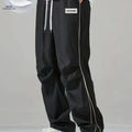 Men's Casual Striped Sports Long Pants - Loose High Street Fit   OAXG 