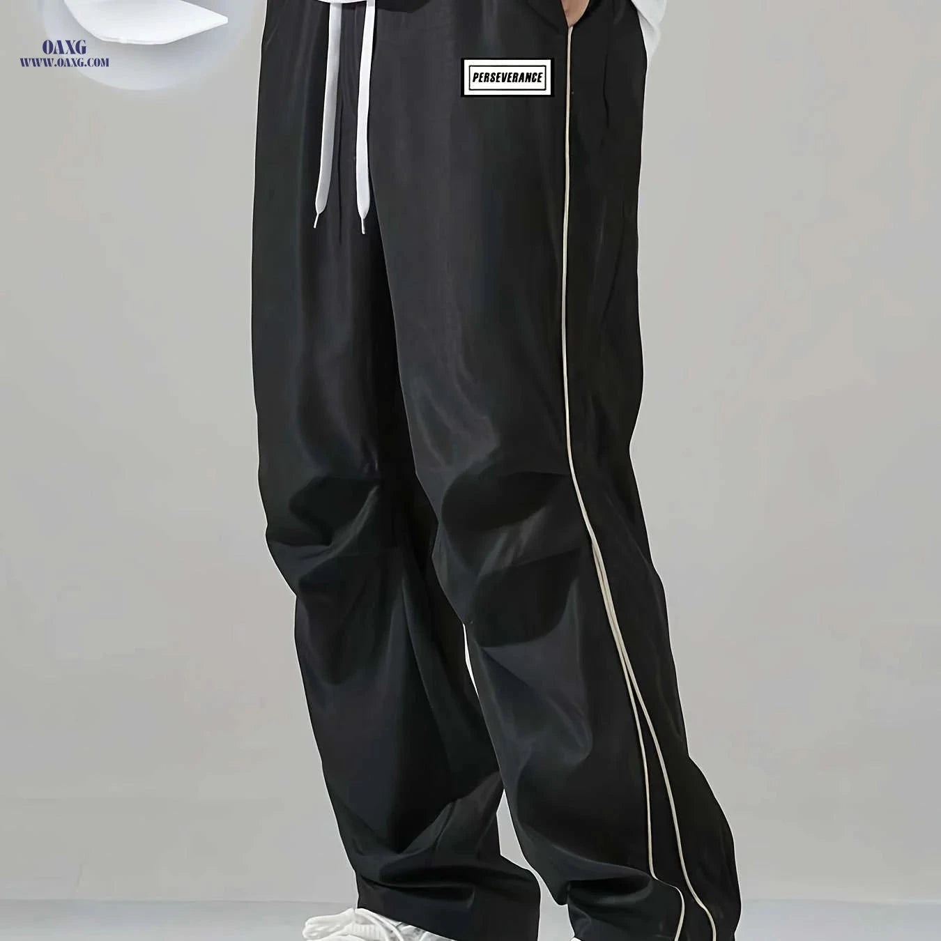 Men's Casual Striped Sports Long Pants - Loose High Street Fit   OAXG 