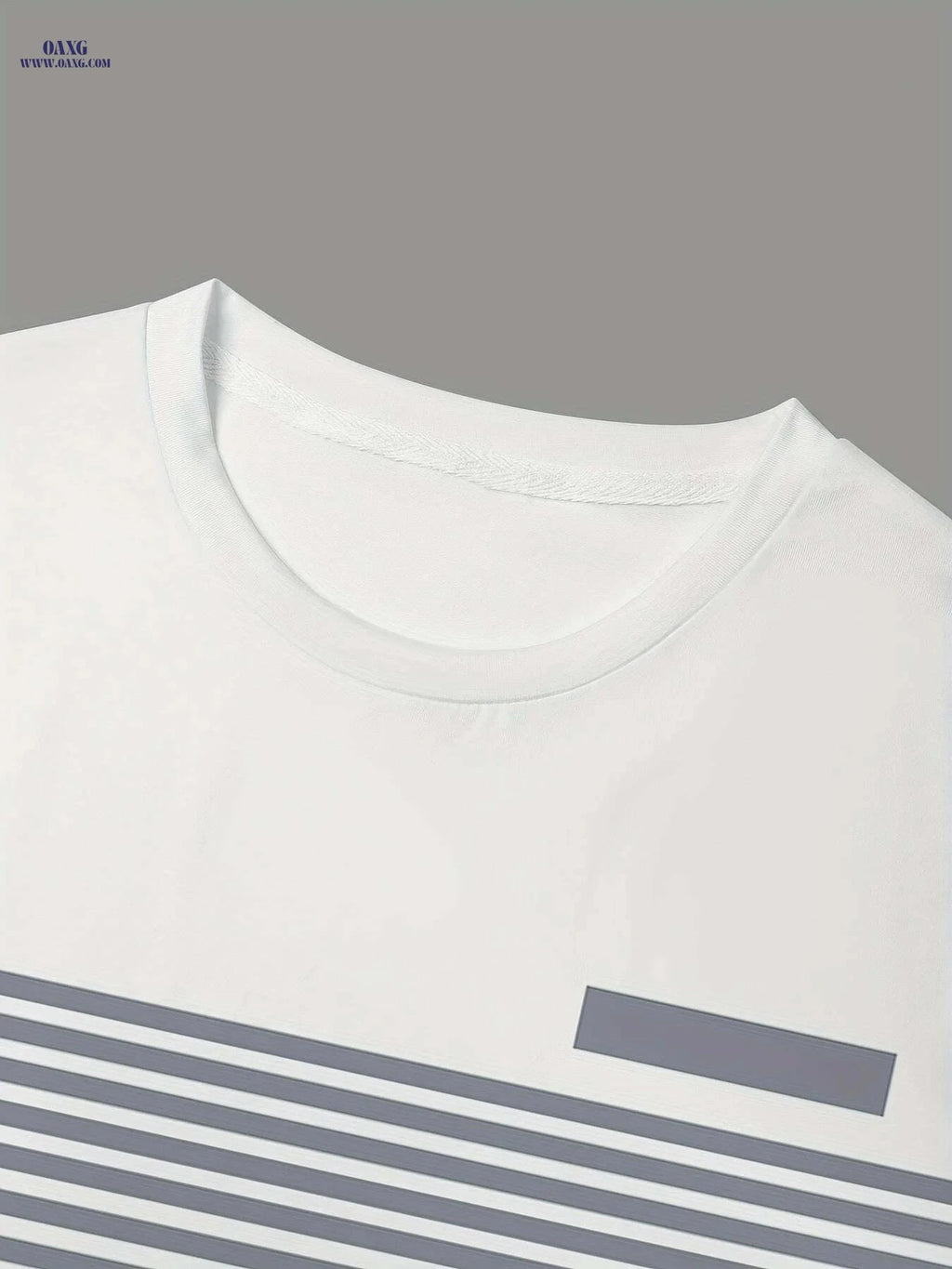 Men's Casual Striped T-Shirt - Lightweight Asymmetrical Color Block Design   OAXG Mixed Color / S