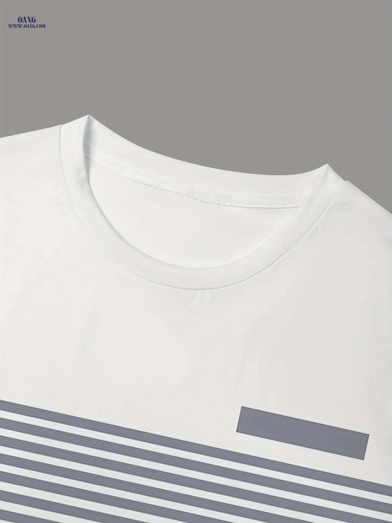 Men's Casual Striped T-Shirt - Lightweight Asymmetrical Color Block Design   OAXG Mixed Color / S