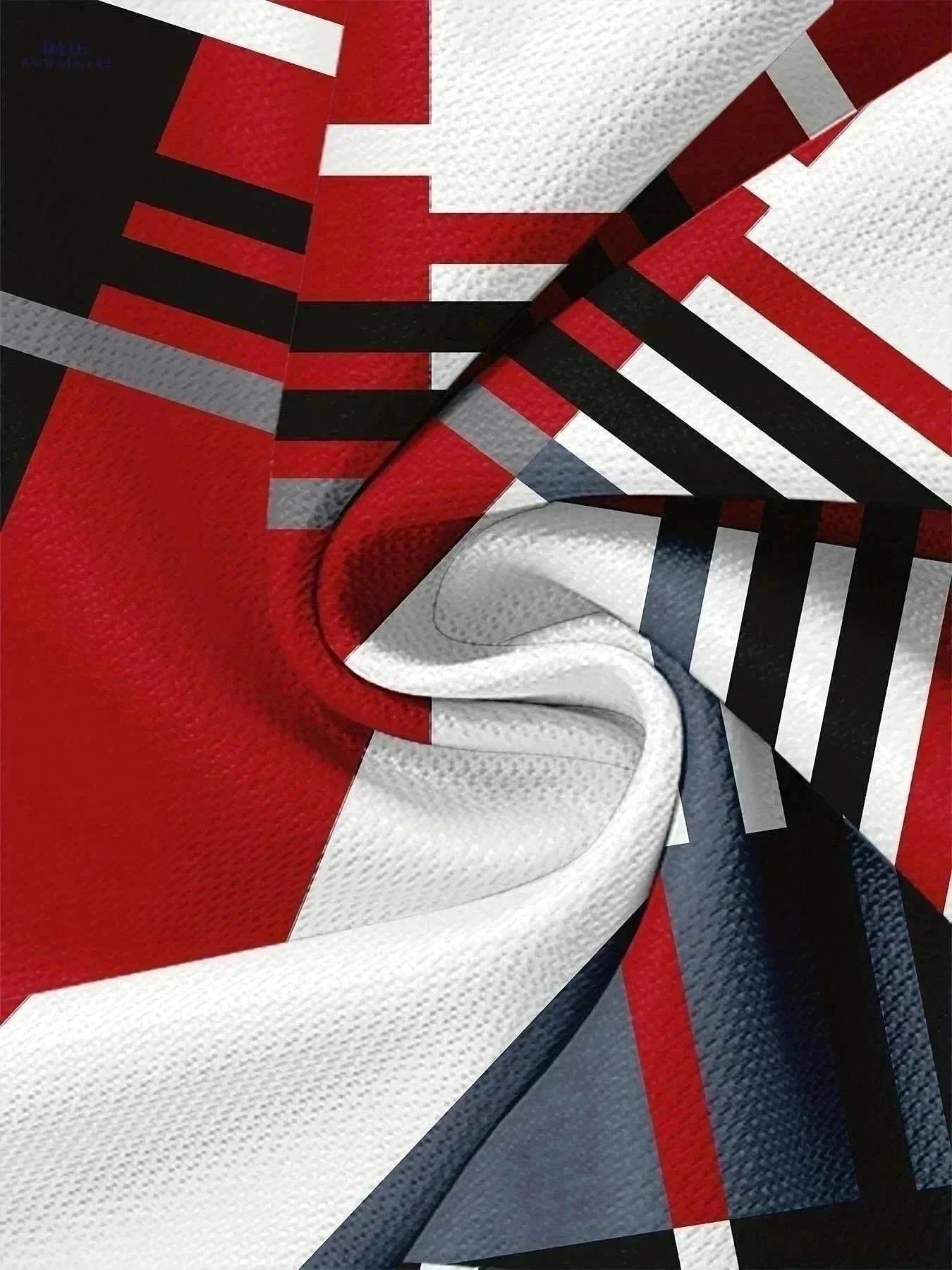 Men’s Casual Striped T-Shirt - Lightweight, Short Sleeve Comfort   OAXG Red / S
