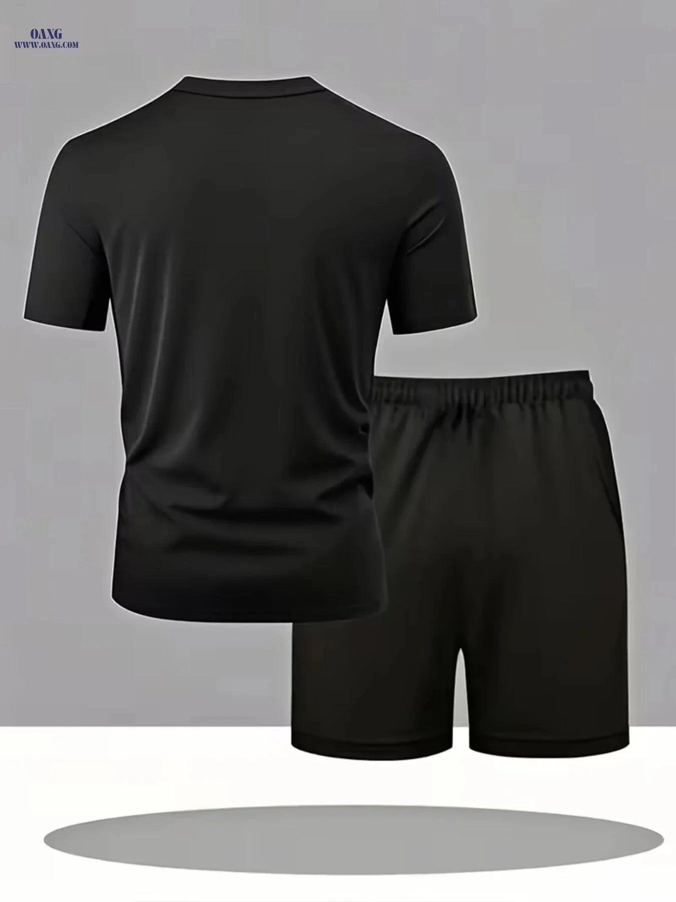 Men's Casual Summer Short-Sleeve Set - Breathable T-Shirt & Shorts   OAXG 
