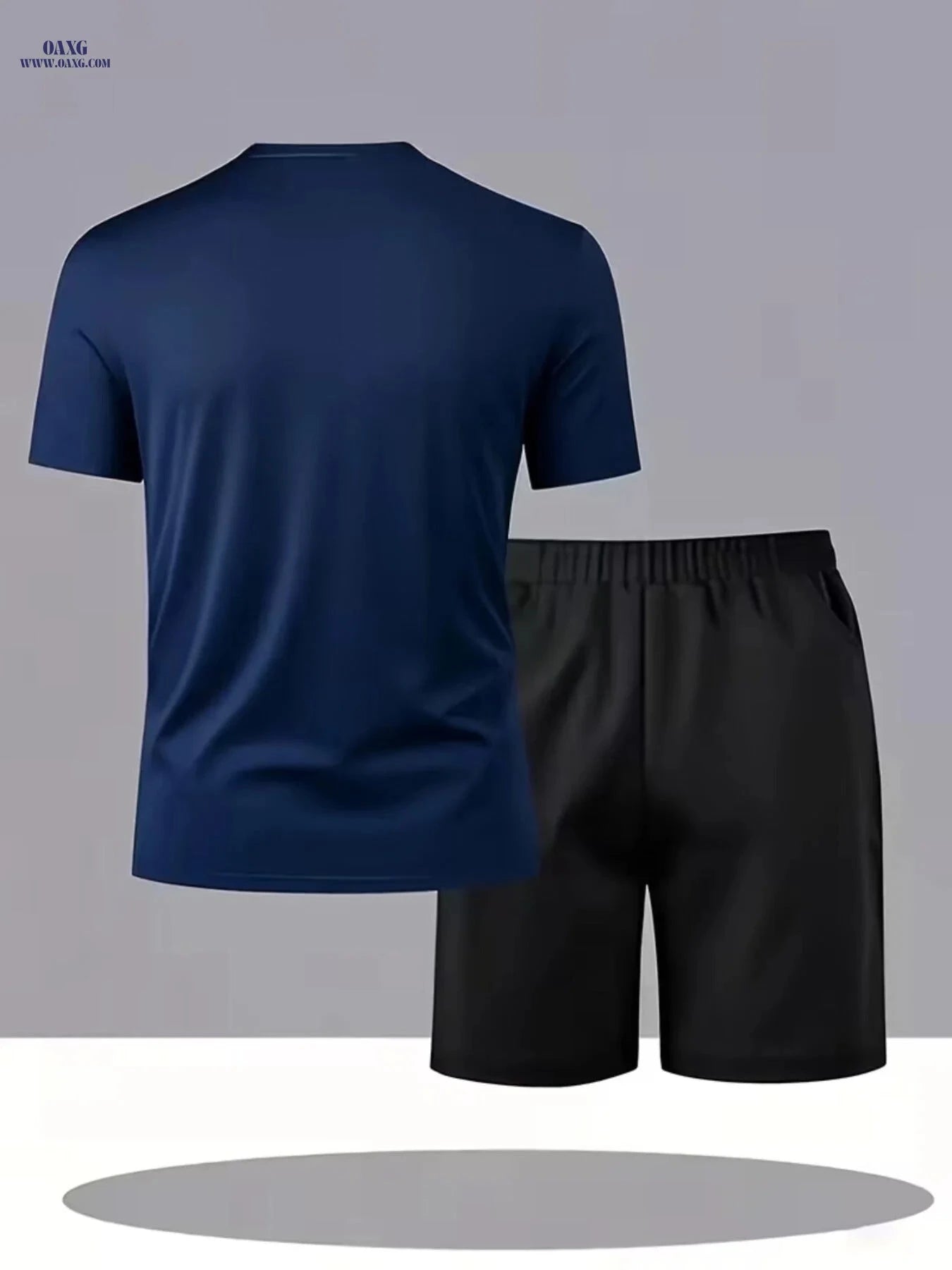 Men's Casual Summer Short-Sleeve Set - Breathable T-Shirt & Shorts   OAXG 