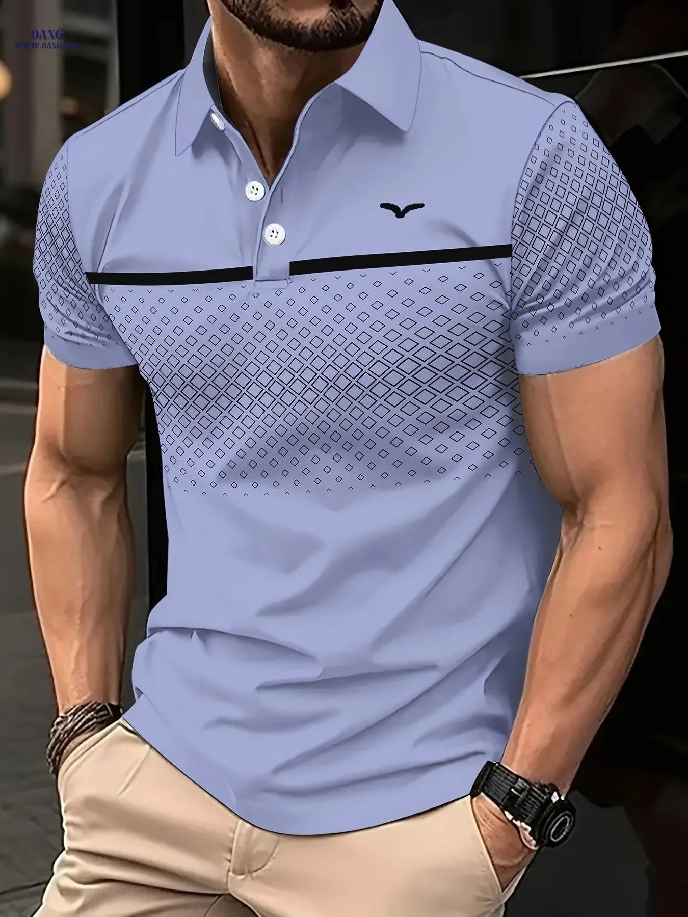 Men's Casual Summer Short Sleeve Shirt - Stylish Printed Design   OAXG 
