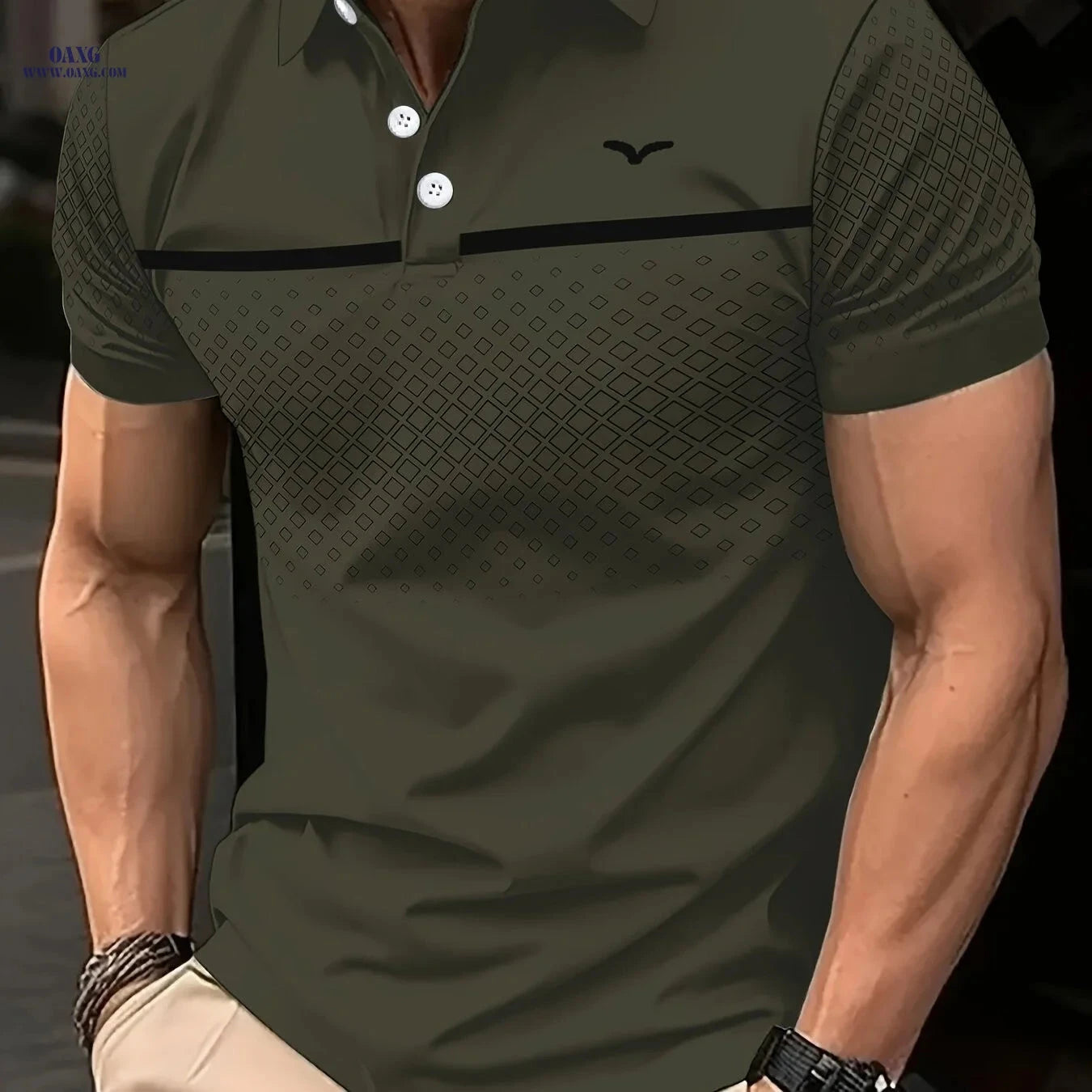 Men's Casual Summer Short Sleeve Shirt - Stylish Printed Design   OAXG 