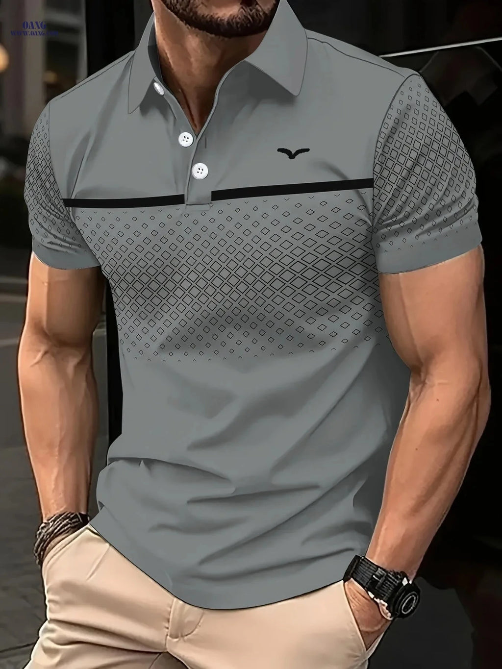 Men's Casual Summer Short Sleeve Shirt - Stylish Printed Design   OAXG Light Brown-1 / FR S