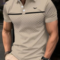 Men's Casual Summer Short Sleeve Shirt - Stylish Printed Design   OAXG Light Brown-1 / FR S