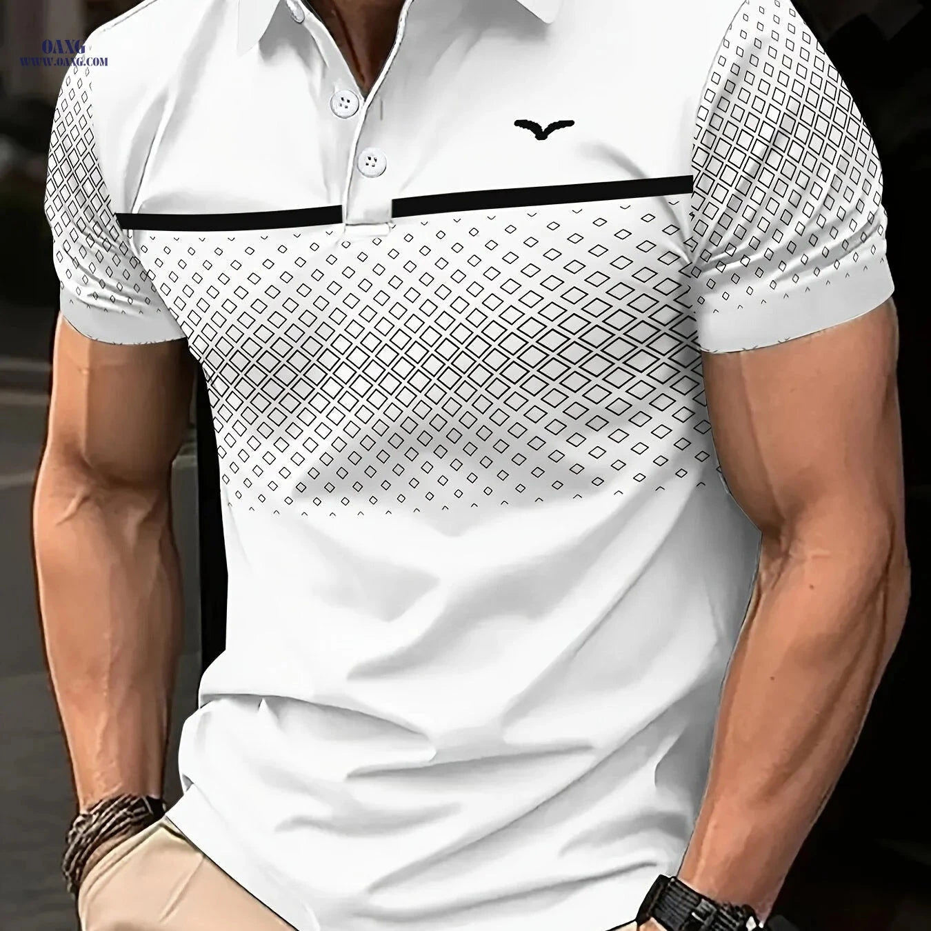 Men's Casual Summer Short Sleeve Shirt - Stylish Printed Design   OAXG Light Brown-1 / FR S