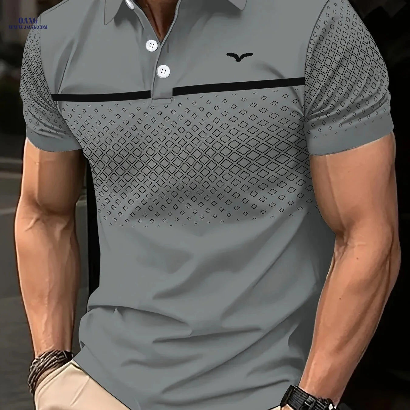 Men's Casual Summer Short Sleeve Shirt - Stylish Printed Design   OAXG 