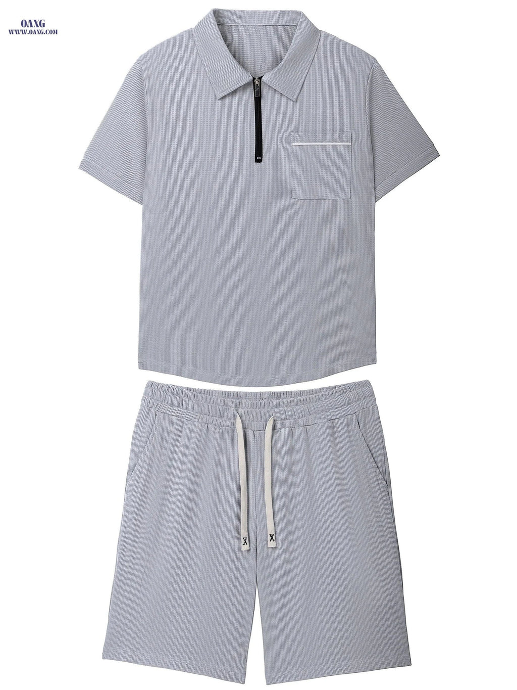 Men’s Casual Summer Sportswear Set - Short Sleeve Polo & Shorts   OAXG 