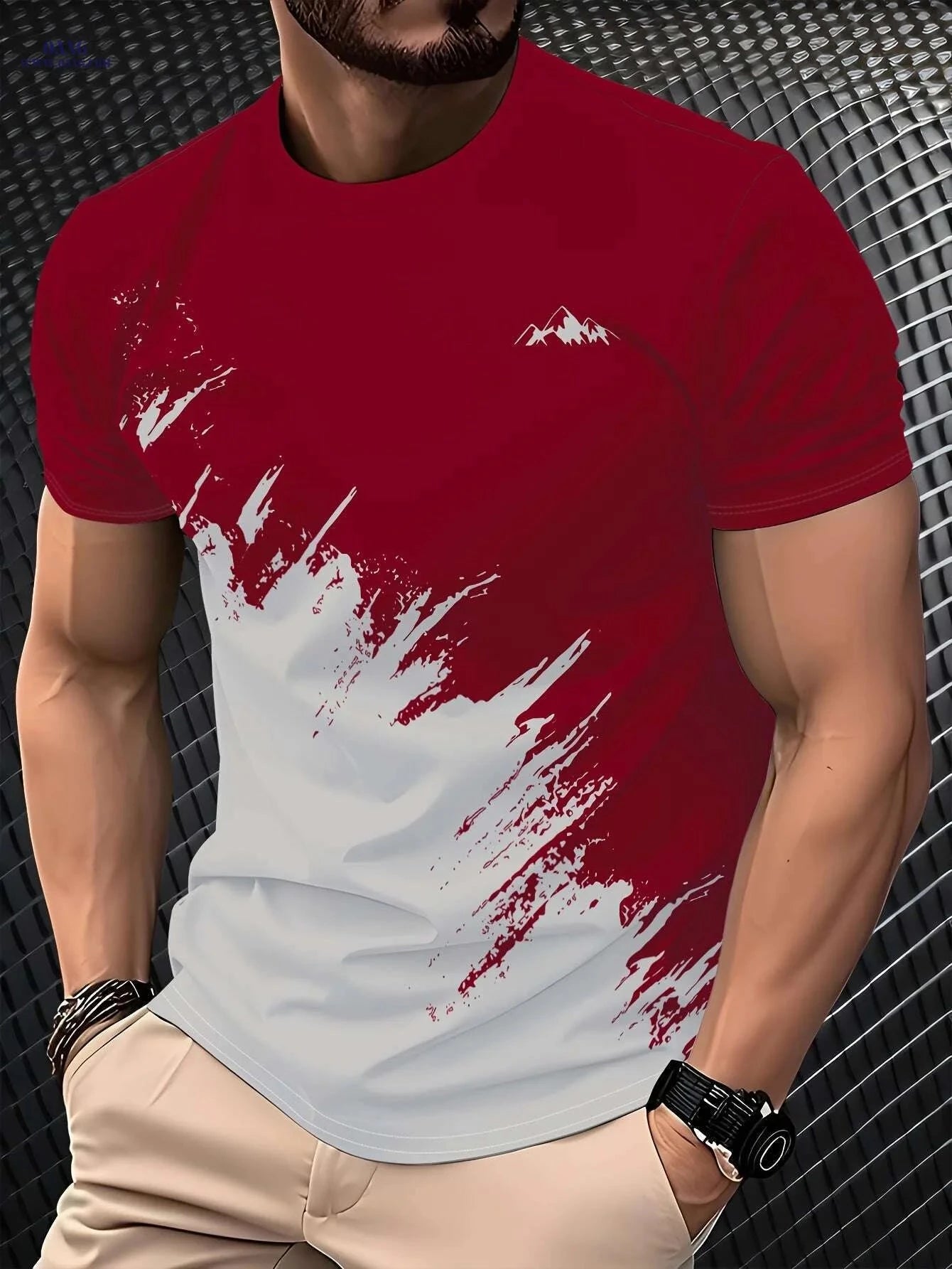 Men's Casual Summer T-Shirt - Lightweight & Breathable Polyester Blend   OAXG 
