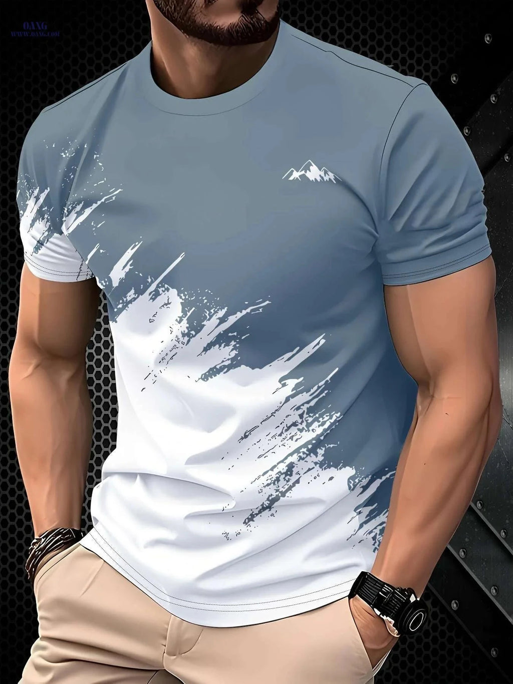 Men's Casual Summer T-Shirt - Lightweight & Breathable Polyester Blend   OAXG 