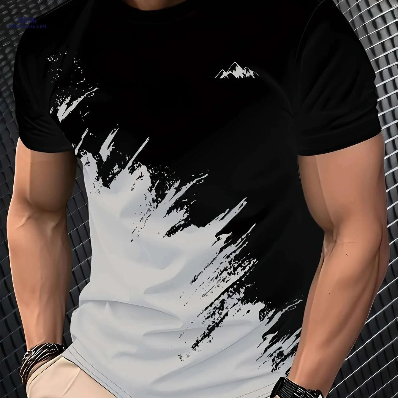 Men's Casual Summer T-Shirt - Lightweight & Breathable Polyester Blend   OAXG Mixed Color / S