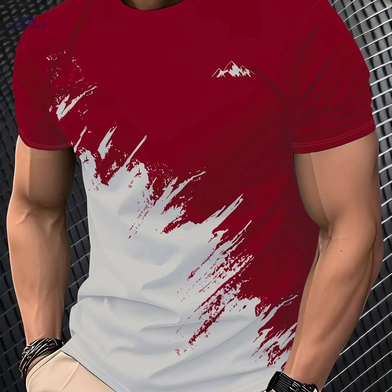 Men's Casual Summer T-Shirt - Lightweight & Breathable Polyester Blend   OAXG 