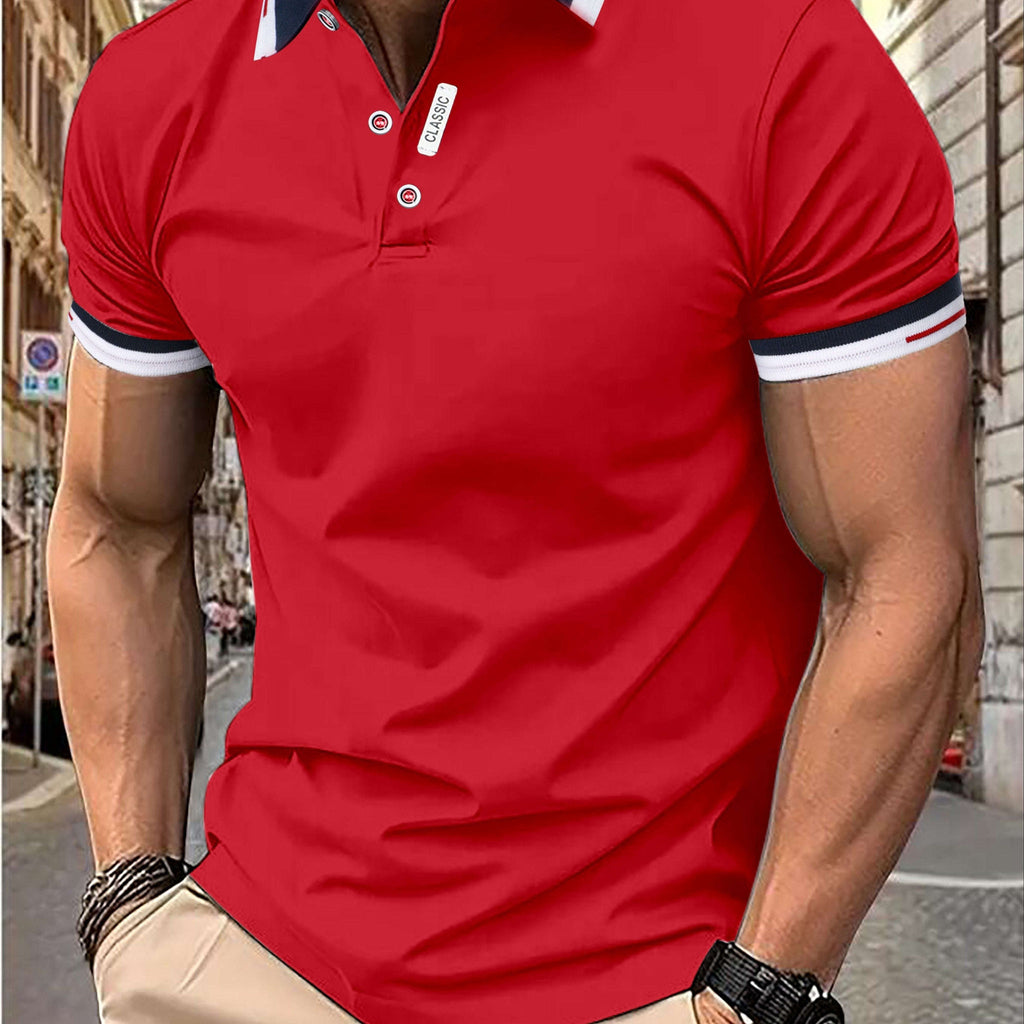Men's Casual Summer T-Shirt - Short Sleeve, Solid Color, Fashion   OAXG 