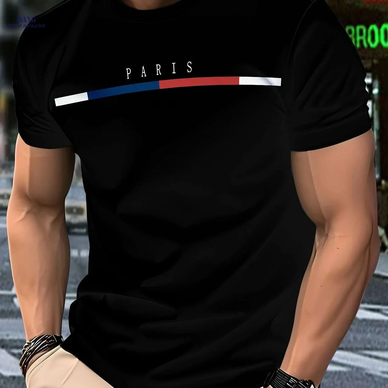 Men’s Casual Summer T-Shirt - Soft Stretch Polyester, Crew Neck   OAXG Red / S