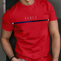 Men’s Casual Summer T-Shirt - Soft Stretch Polyester, Crew Neck   OAXG Red / S