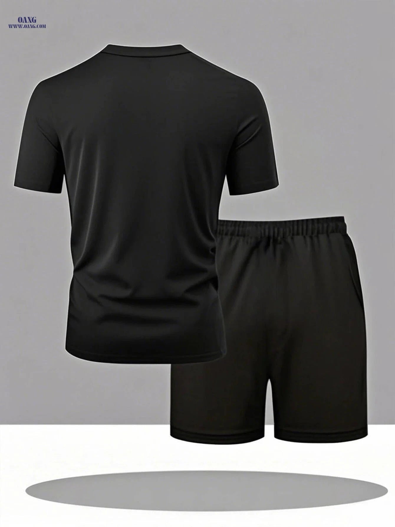 Men's Casual Summer Tracksuit - 'Never Give Up' T-Shirt & Shorts Set   OAXG 