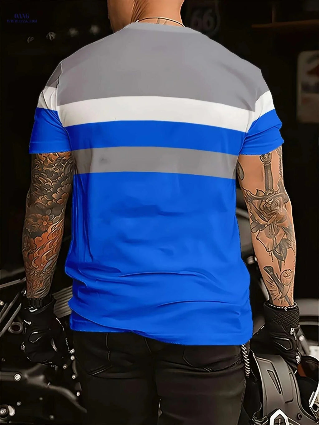 Men's Casual T-Shirt - 100% Polyester, Comfortable Round Neck Design   OAXG Blue / S