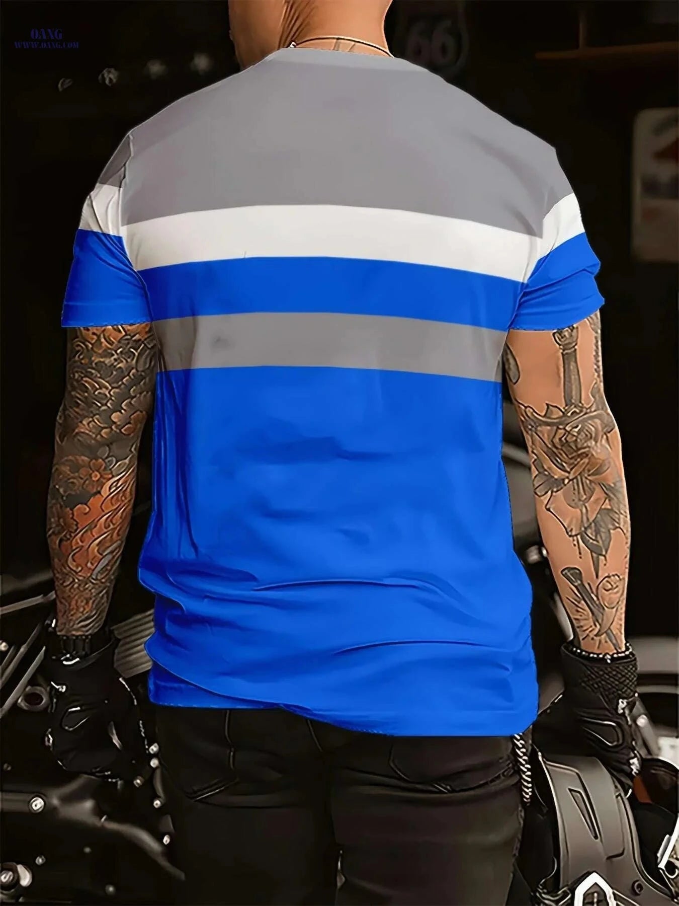 Men's Casual T-Shirt - 100% Polyester, Comfortable Round Neck Design   OAXG Blue / S