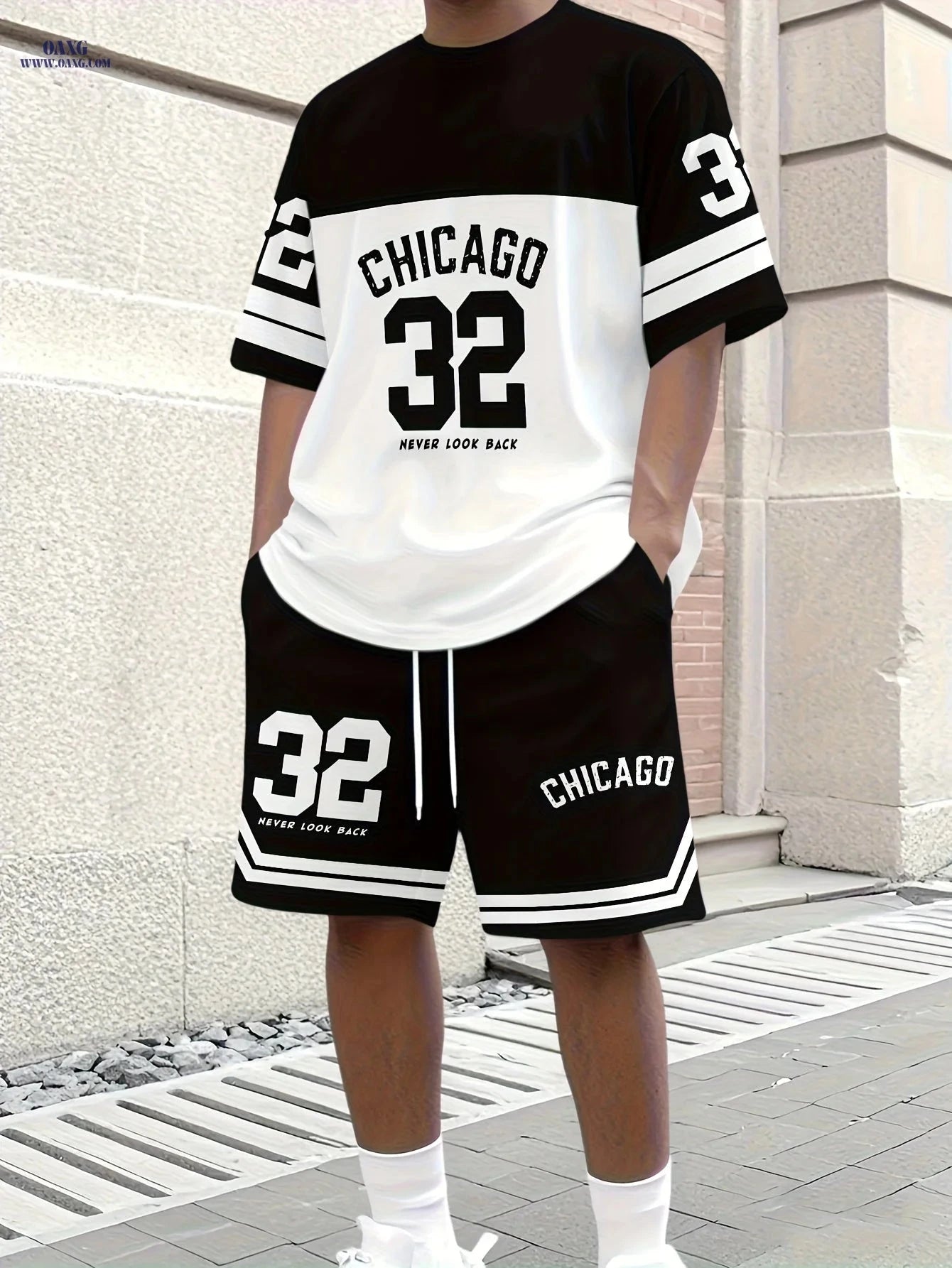 Men's Casual T-Shirt and Shorts Set - Breathable Crew Neck Style   OAXG 