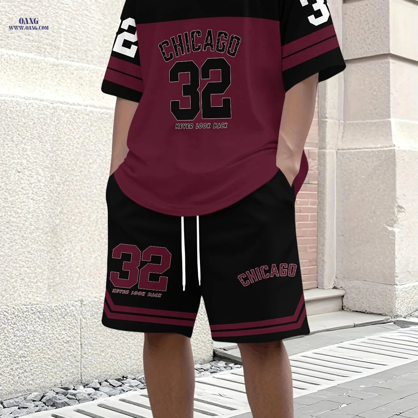 Men's Casual T-Shirt and Shorts Set - Breathable Crew Neck Style   OAXG Black / FR S