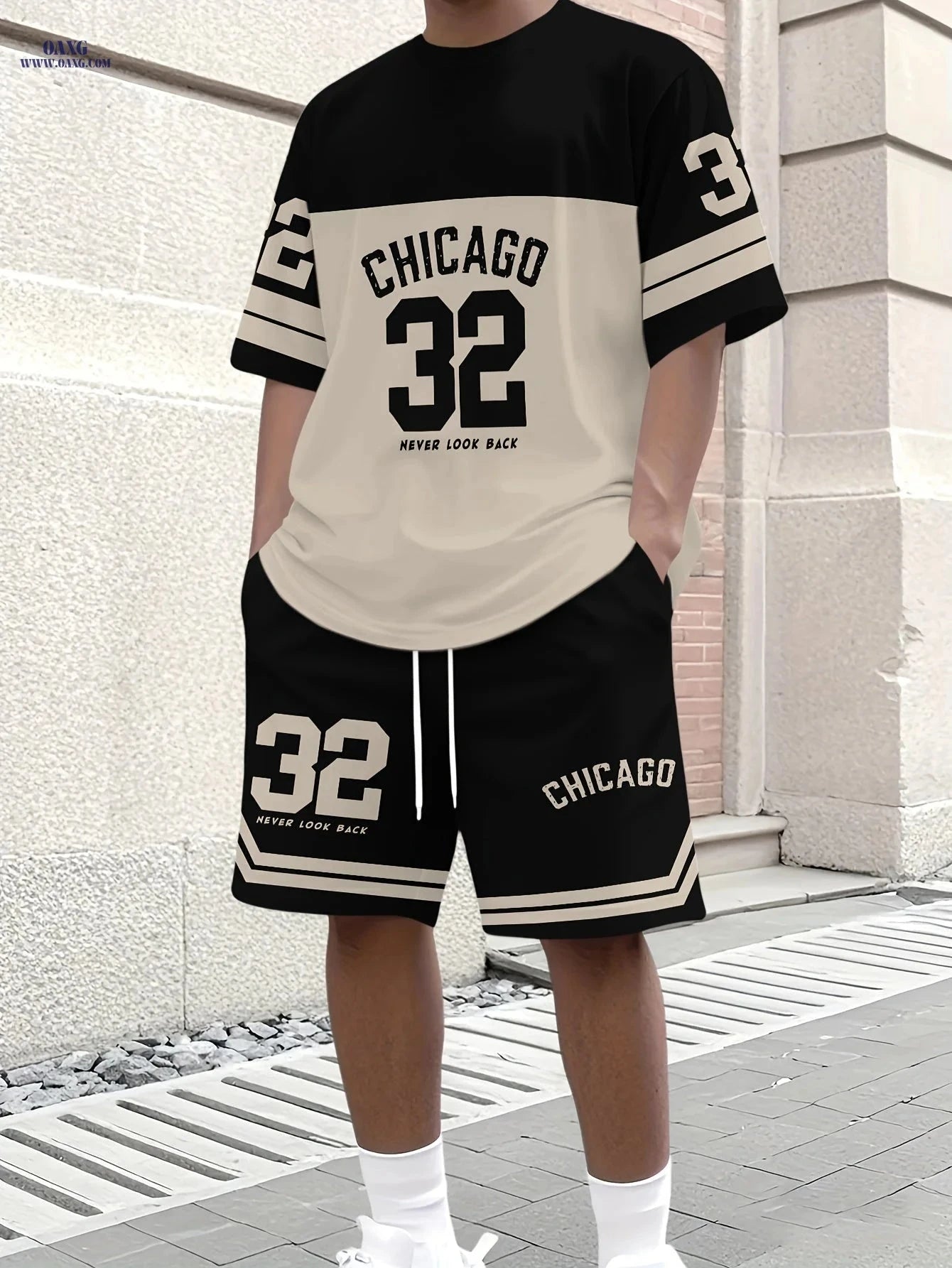 Men's Casual T-Shirt and Shorts Set - Breathable Crew Neck Style   OAXG 