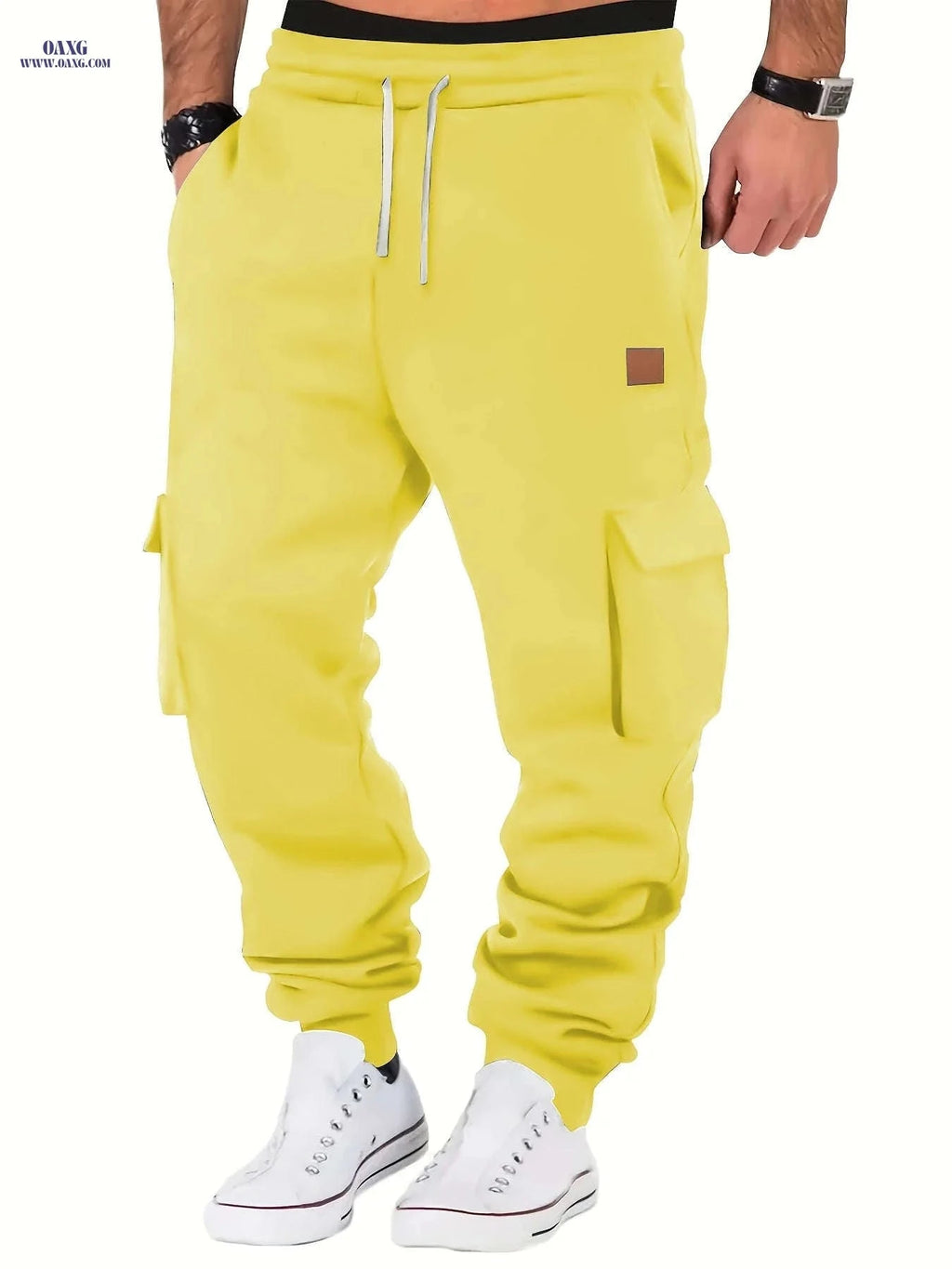 Men's Casual Thickened Warm Work Pants - Stylish Outdoor Sweatpants   OAXG 