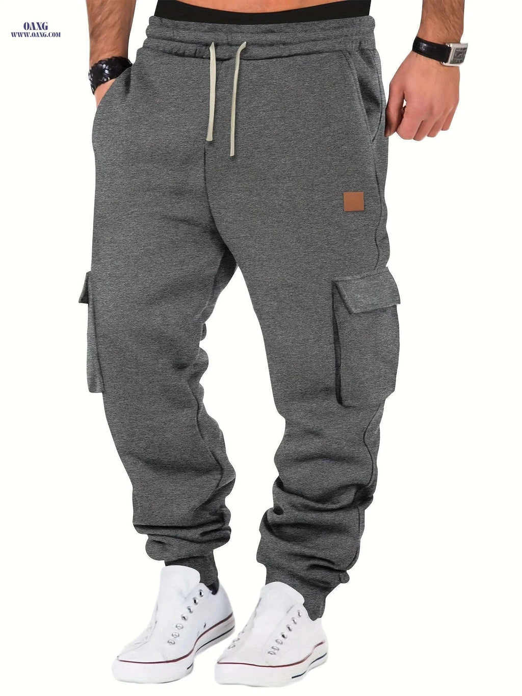 Men's Casual Thickened Warm Work Pants - Stylish Outdoor Sweatpants   OAXG 