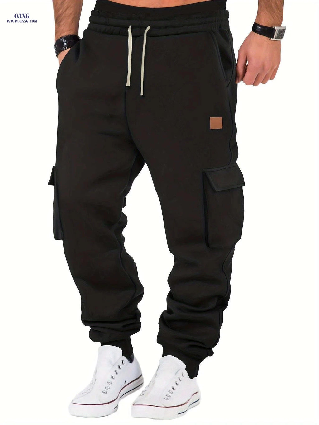 Men's Casual Thickened Warm Work Pants - Stylish Outdoor Sweatpants   OAXG Khaki / FR S