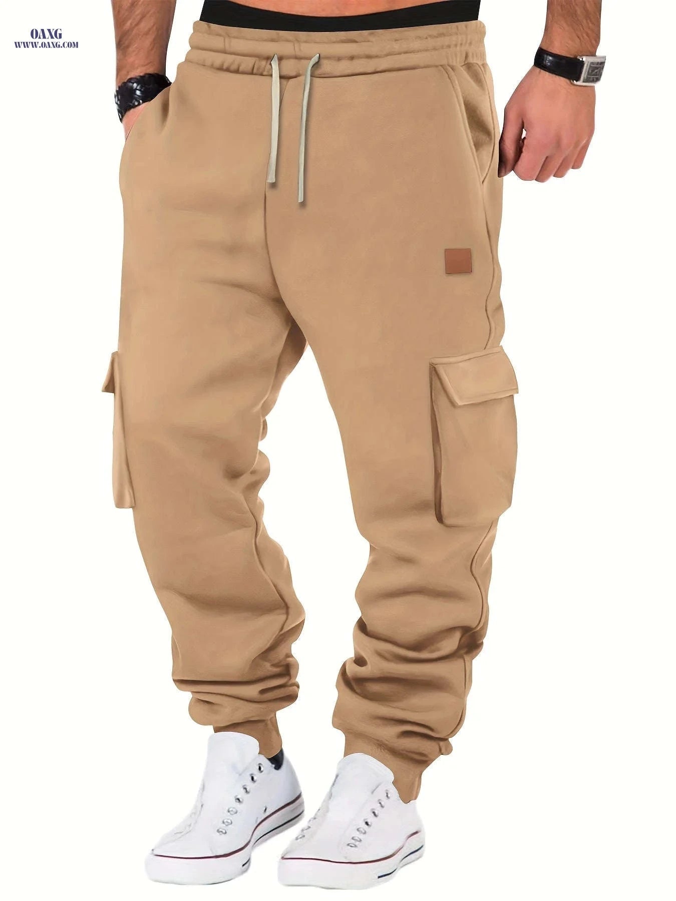 Men's Casual Thickened Warm Work Pants - Stylish Outdoor Sweatpants   OAXG 