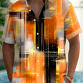 Men’s Casual Tie Dye Short Sleeve Shirt - Summer Vacation Style   OAXG Yellow / FR M