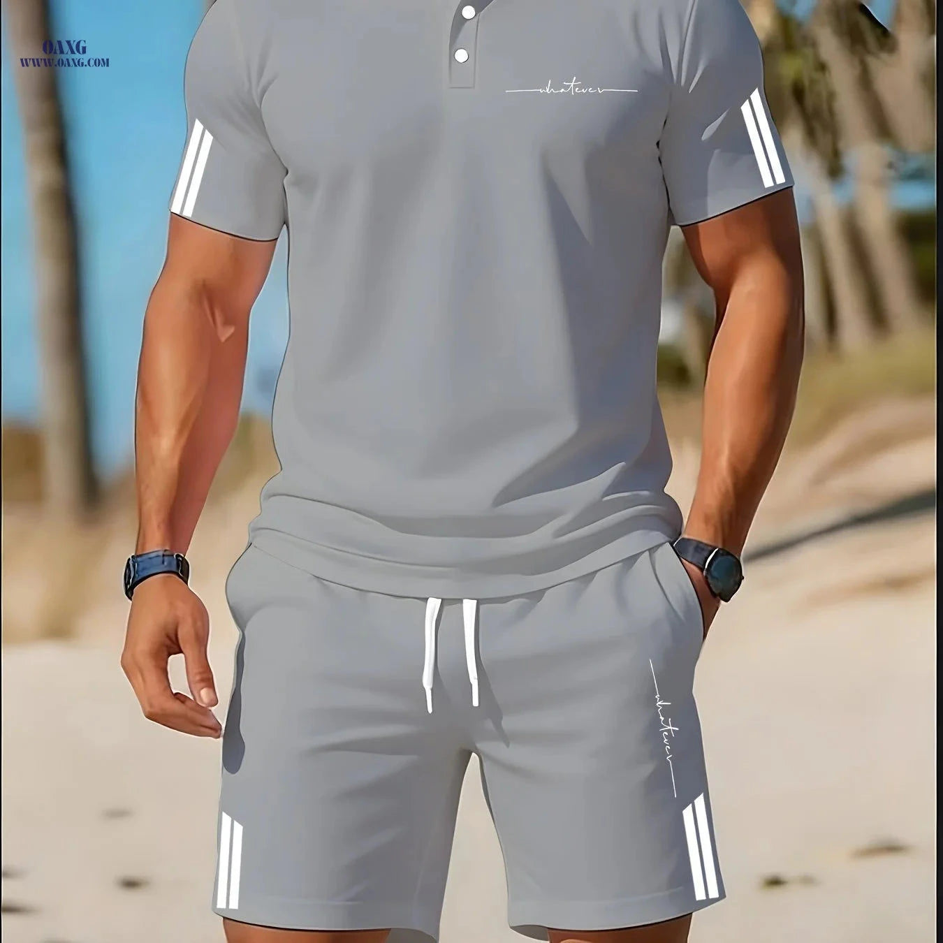 Men's Casual Two-Piece Golf Suit - Comfortable Summer Set   OAXG 