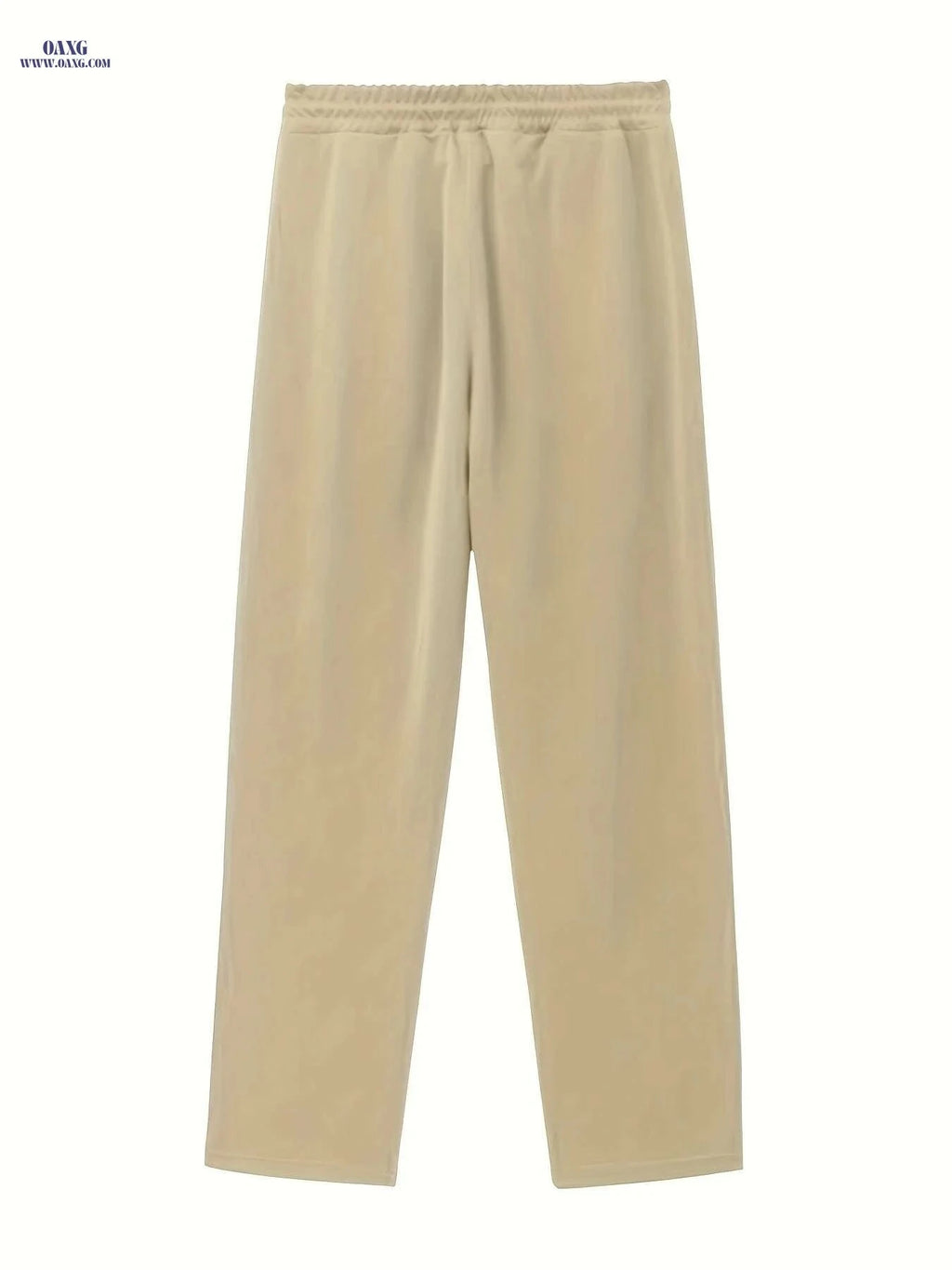 Men's Casual Two-Piece Set - Straight Pants with Belt & Pockets   OAXG 