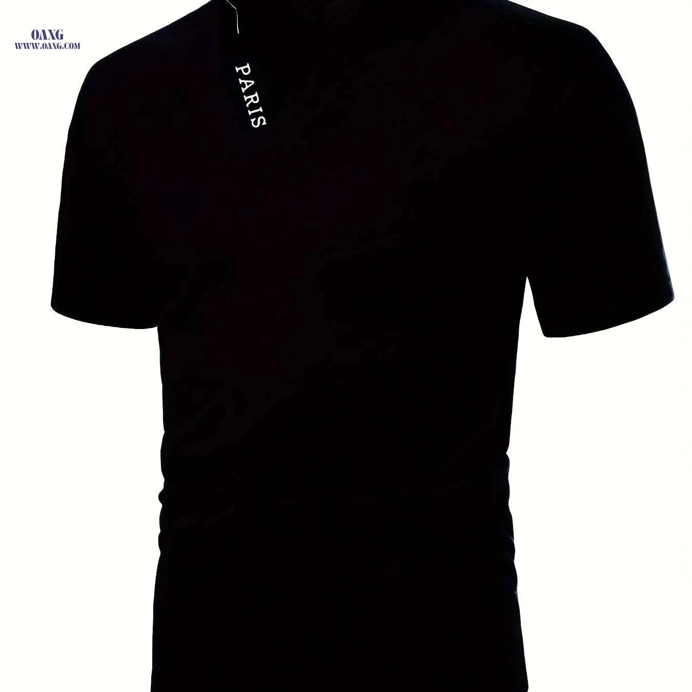 Men's Casual V-Neck Short Sleeve Shirt - Summer Polyester Style   OAXG White / S