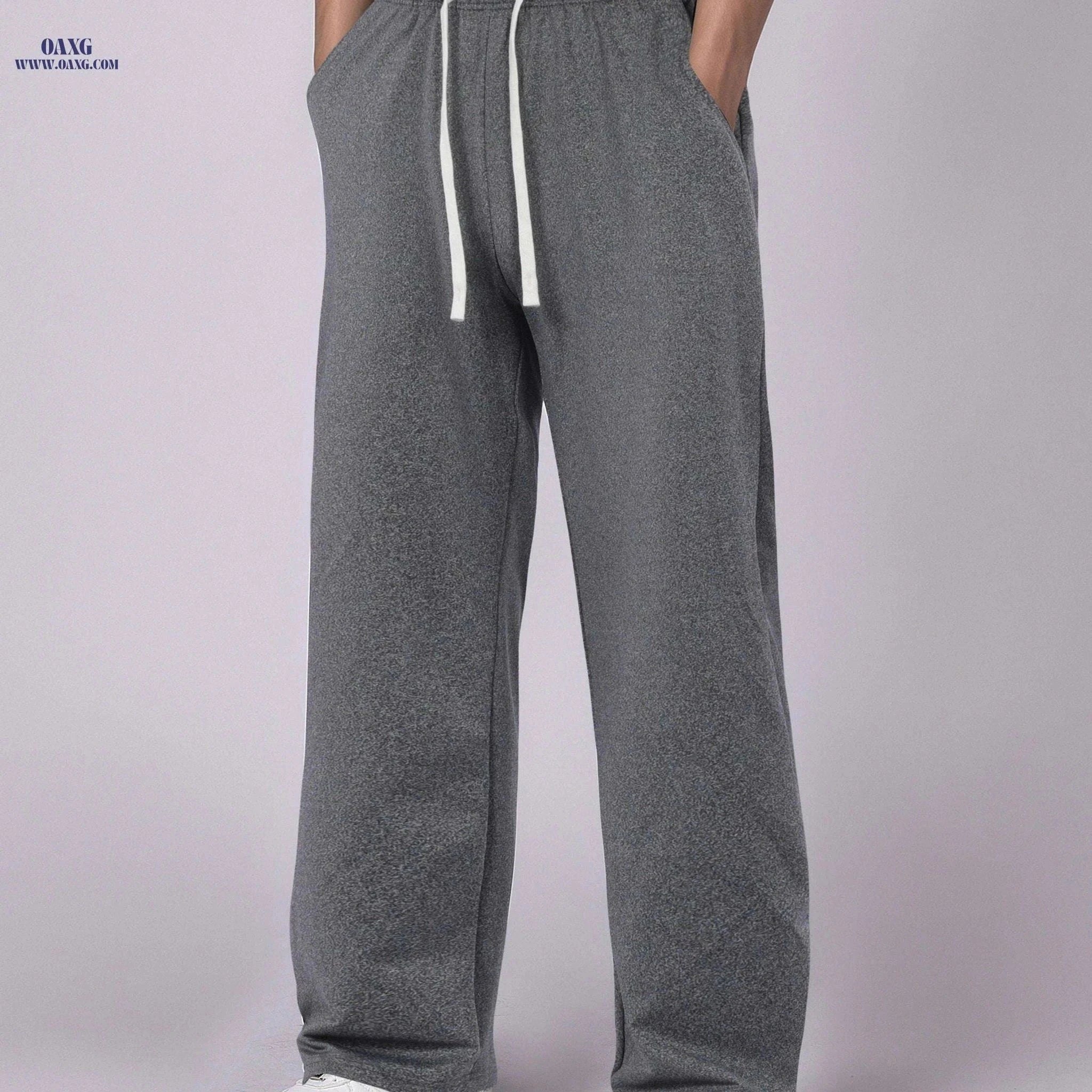 Men's Casual Wide-Leg Outdoor Pants - Machine Washable for Hiking   OAXG Light Grey / FR S