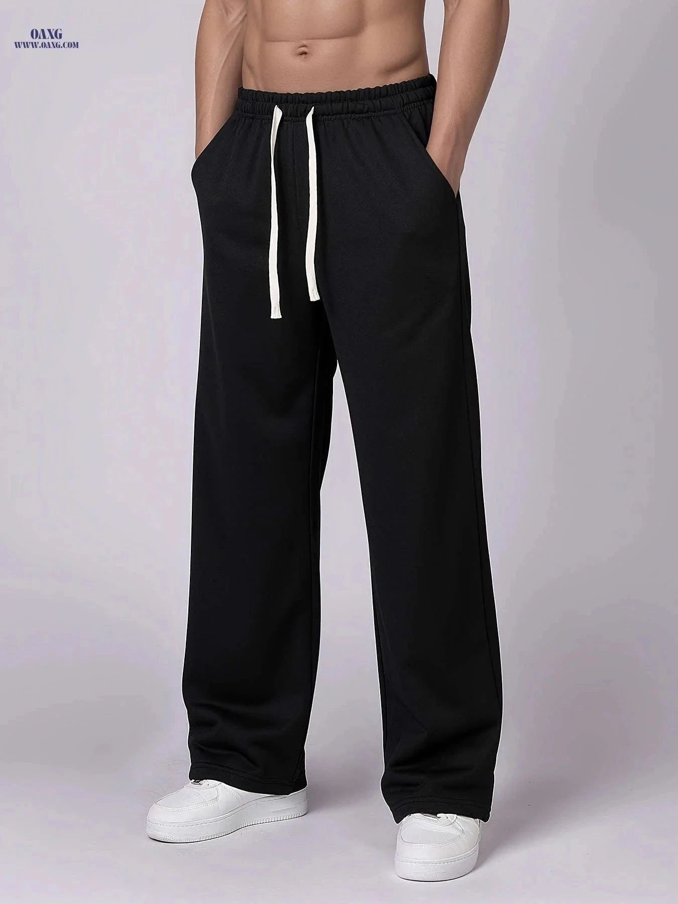 Men's Casual Wide-Leg Outdoor Pants - Machine Washable for Hiking   OAXG Light Grey / FR S