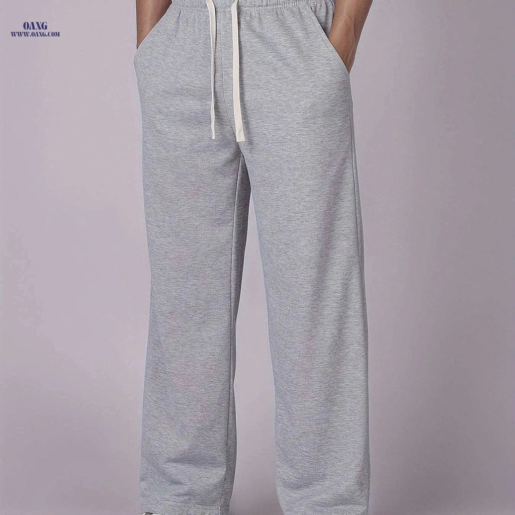 Men's Casual Wide-Leg Outdoor Pants - Machine Washable for Hiking   OAXG Light Grey / FR S