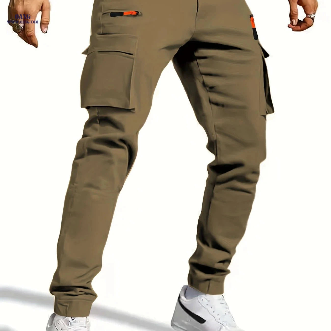 Men's Casual Work Pants - Slim Fit, Multi-Pocket, Black Color   OAXG Black / FR S