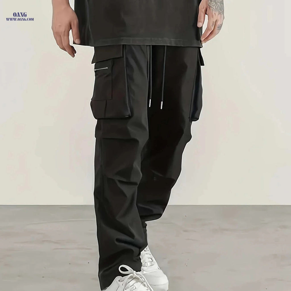 Men's Casual Work Pants - Sporty Loose Fit for Spring & Autumn   OAXG 