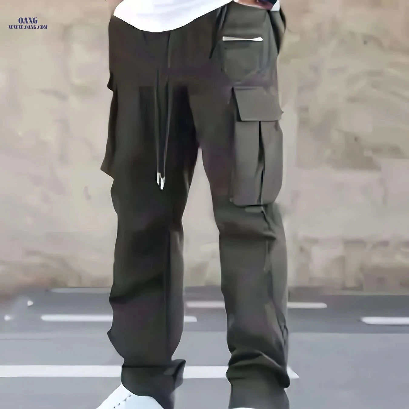 Men's Casual Work Pants - Sporty Loose Fit for Spring & Autumn   OAXG Black / FR S