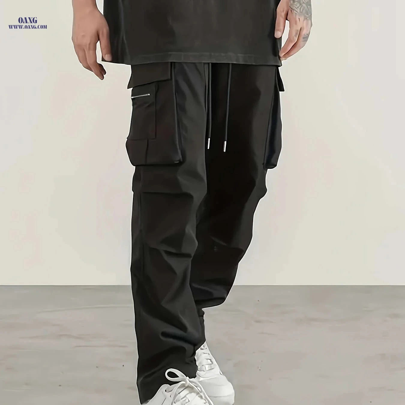 Men's Casual Work Pants - Sporty Loose Fit for Spring & Autumn   OAXG 