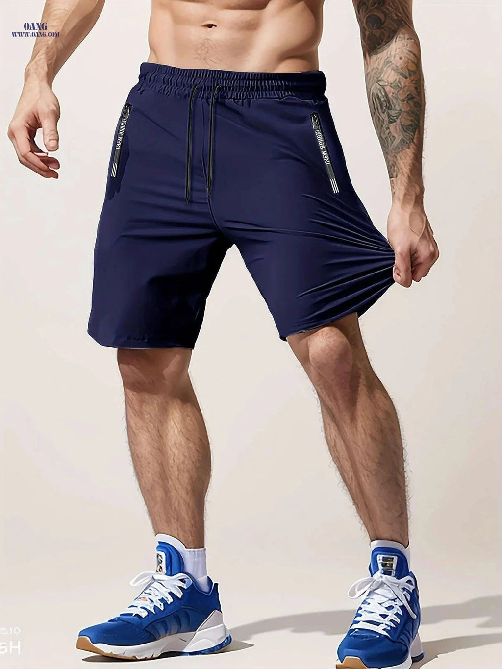 Men’s Casual Workout Shorts - Lightweight with Zipper Pocket   OAXG 