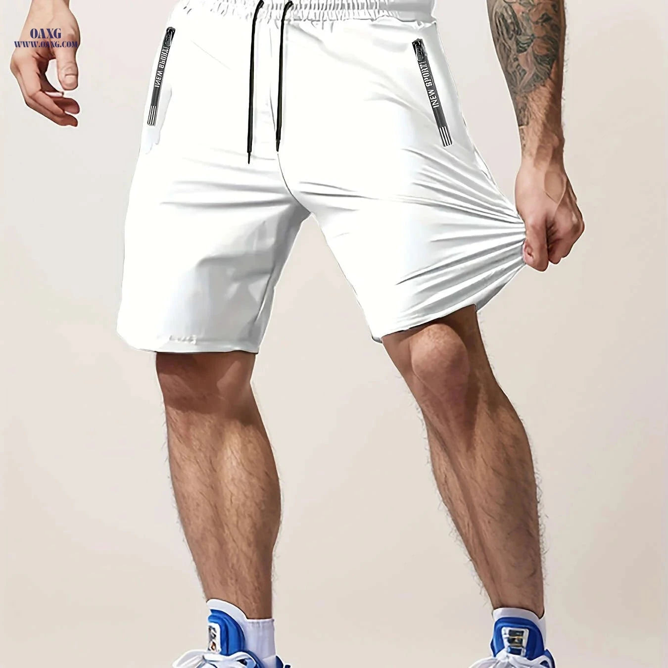 Men’s Casual Workout Shorts - Lightweight with Zipper Pocket   OAXG 