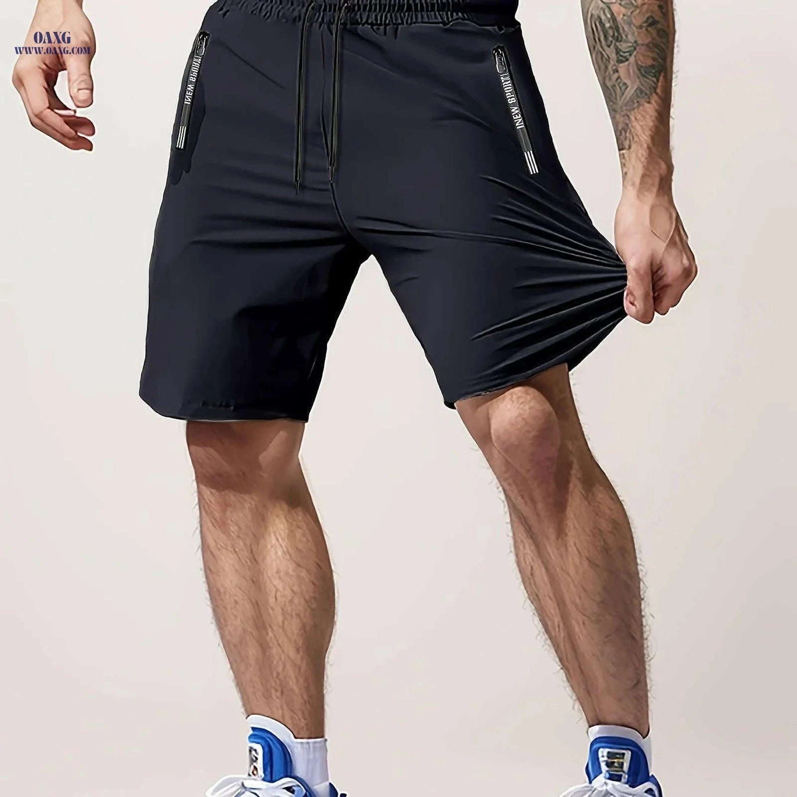 Men’s Casual Workout Shorts - Lightweight with Zipper Pocket   OAXG 