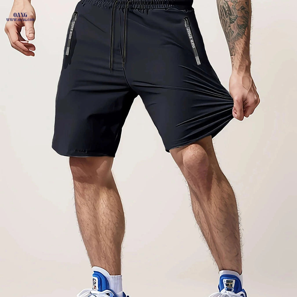 Men’s Casual Workout Shorts - Lightweight with Zipper Pocket   OAXG 