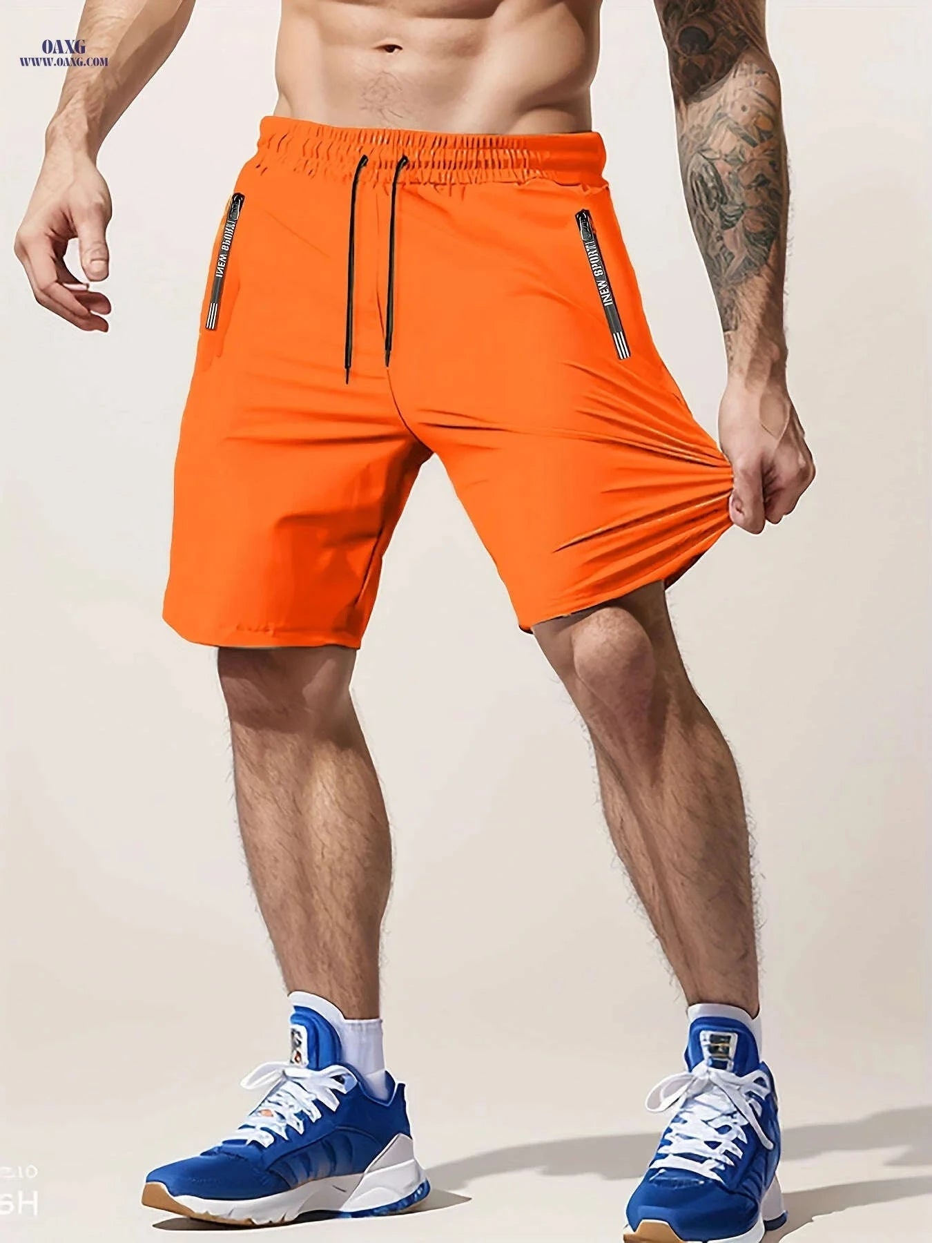 Men’s Casual Workout Shorts - Lightweight with Zipper Pocket   OAXG 
