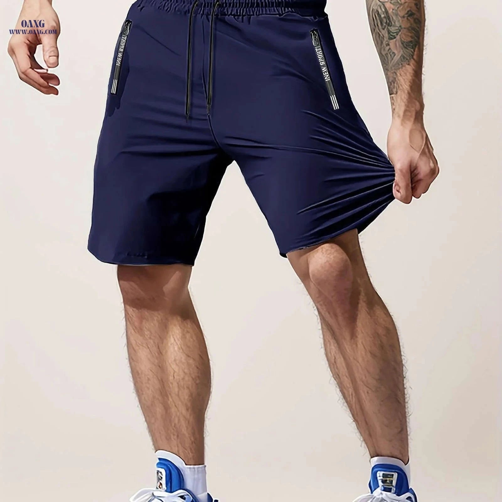Men’s Casual Workout Shorts - Lightweight with Zipper Pocket   OAXG 