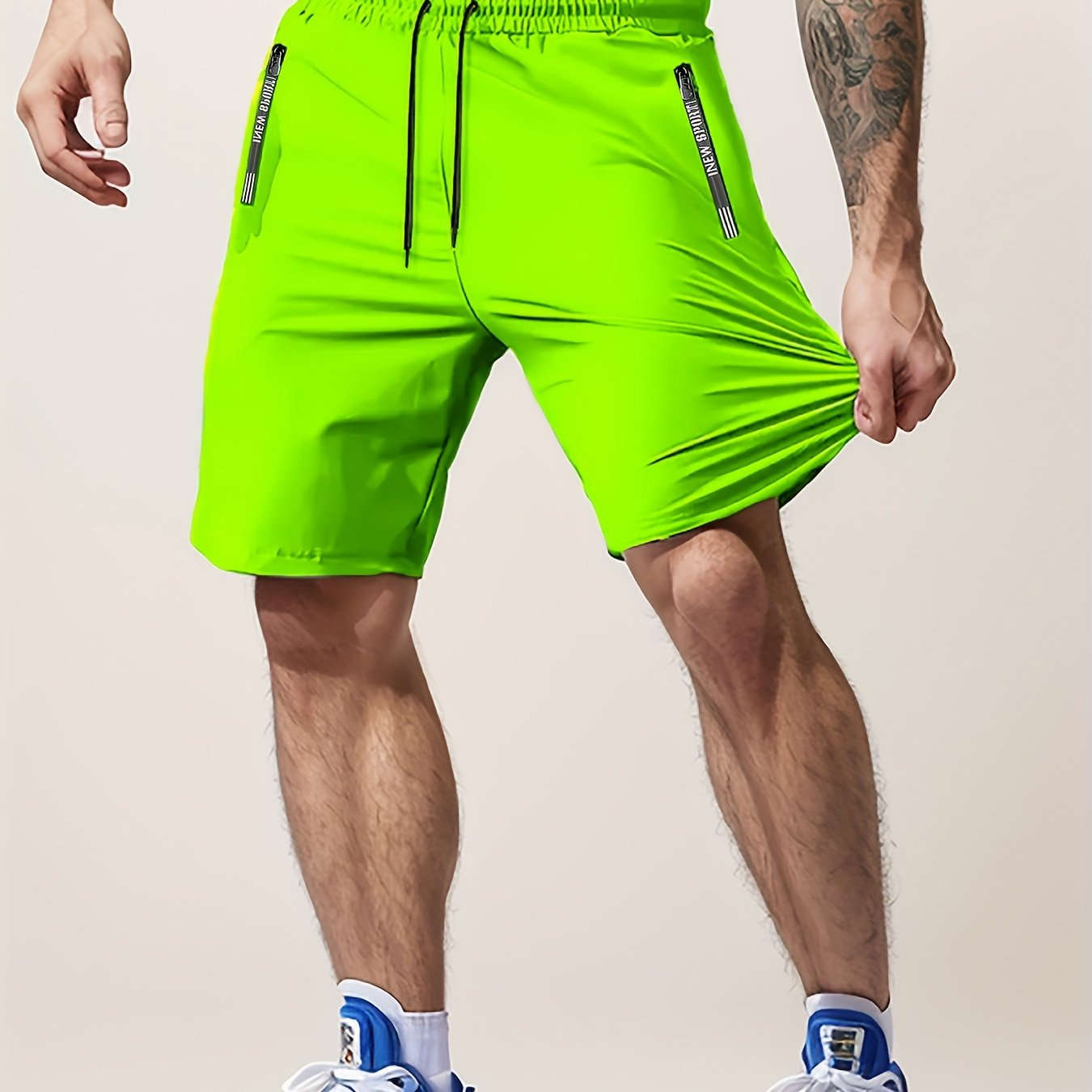 Men’s Casual Workout Shorts - Lightweight with Zipper Pocket   OAXG 